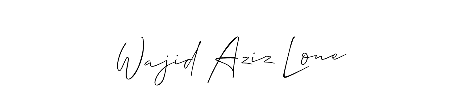 Also You can easily find your signature by using the search form. We will create Wajid Aziz Lone name handwritten signature images for you free of cost using Allison_Script sign style. Wajid Aziz Lone signature style 2 images and pictures png