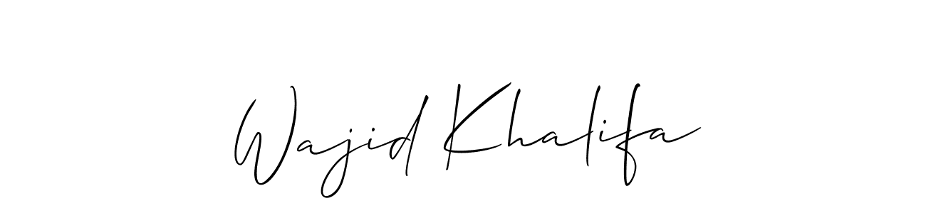 Make a beautiful signature design for name Wajid Khalifa. With this signature (Allison_Script) style, you can create a handwritten signature for free. Wajid Khalifa signature style 2 images and pictures png
