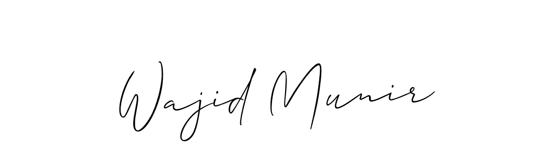 Allison_Script is a professional signature style that is perfect for those who want to add a touch of class to their signature. It is also a great choice for those who want to make their signature more unique. Get Wajid Munir name to fancy signature for free. Wajid Munir signature style 2 images and pictures png