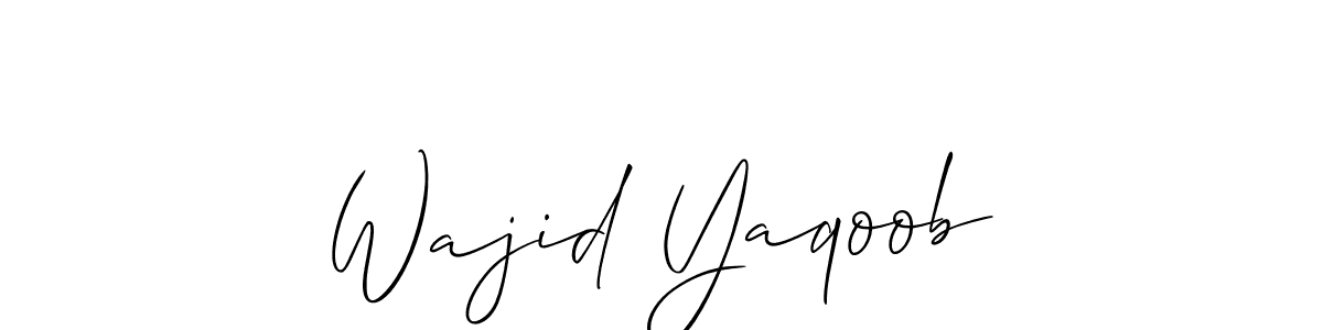 Wajid Yaqoob stylish signature style. Best Handwritten Sign (Allison_Script) for my name. Handwritten Signature Collection Ideas for my name Wajid Yaqoob. Wajid Yaqoob signature style 2 images and pictures png