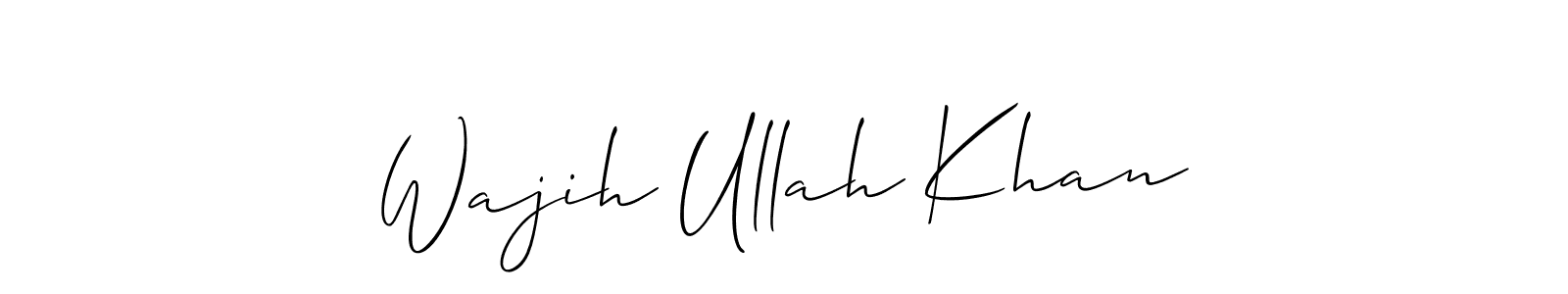 Make a beautiful signature design for name Wajih Ullah Khan. With this signature (Allison_Script) style, you can create a handwritten signature for free. Wajih Ullah Khan signature style 2 images and pictures png