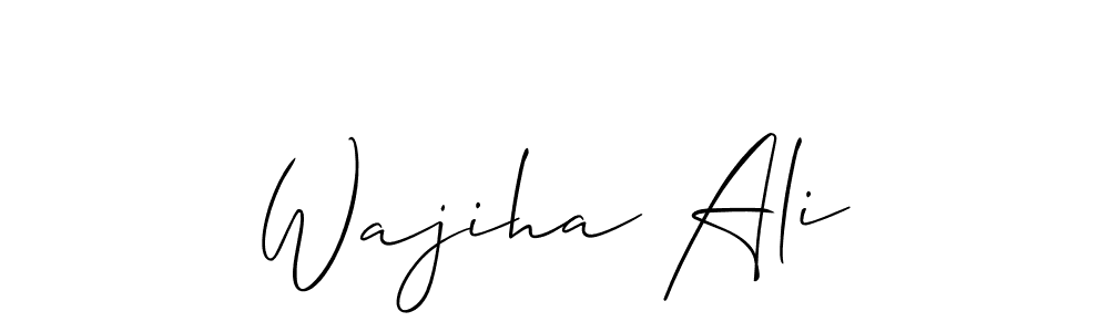 Also we have Wajiha Ali name is the best signature style. Create professional handwritten signature collection using Allison_Script autograph style. Wajiha Ali signature style 2 images and pictures png