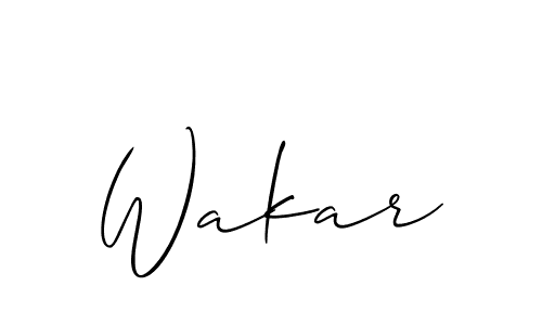 Allison_Script is a professional signature style that is perfect for those who want to add a touch of class to their signature. It is also a great choice for those who want to make their signature more unique. Get Wakar name to fancy signature for free. Wakar signature style 2 images and pictures png