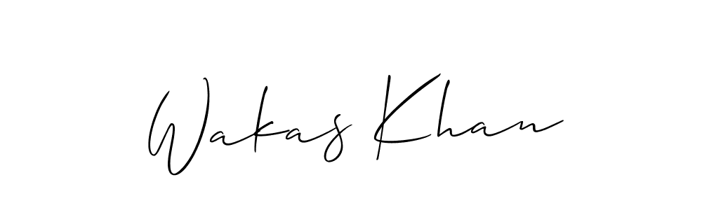 How to make Wakas Khan signature? Allison_Script is a professional autograph style. Create handwritten signature for Wakas Khan name. Wakas Khan signature style 2 images and pictures png