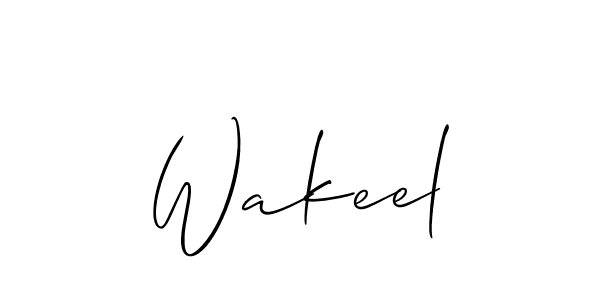 Create a beautiful signature design for name Wakeel. With this signature (Allison_Script) fonts, you can make a handwritten signature for free. Wakeel signature style 2 images and pictures png