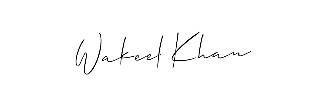 How to Draw Wakeel Khan signature style? Allison_Script is a latest design signature styles for name Wakeel Khan. Wakeel Khan signature style 2 images and pictures png