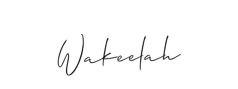 How to Draw Wakeelah signature style? Allison_Script is a latest design signature styles for name Wakeelah. Wakeelah signature style 2 images and pictures png