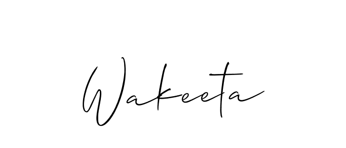 Use a signature maker to create a handwritten signature online. With this signature software, you can design (Allison_Script) your own signature for name Wakeeta. Wakeeta signature style 2 images and pictures png
