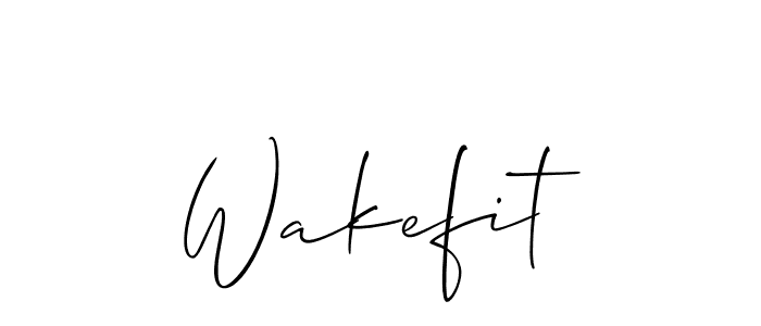 Design your own signature with our free online signature maker. With this signature software, you can create a handwritten (Allison_Script) signature for name Wakefit. Wakefit signature style 2 images and pictures png