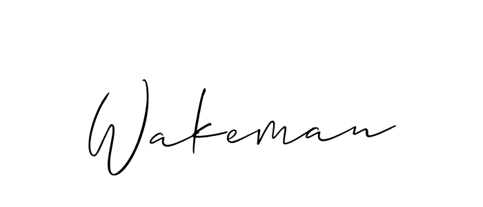 Wakeman stylish signature style. Best Handwritten Sign (Allison_Script) for my name. Handwritten Signature Collection Ideas for my name Wakeman. Wakeman signature style 2 images and pictures png