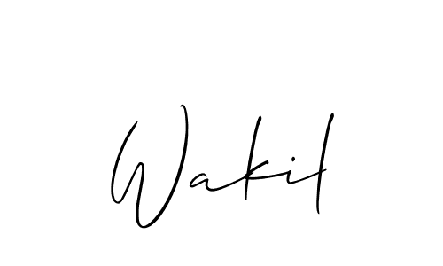 Wakil stylish signature style. Best Handwritten Sign (Allison_Script) for my name. Handwritten Signature Collection Ideas for my name Wakil. Wakil signature style 2 images and pictures png