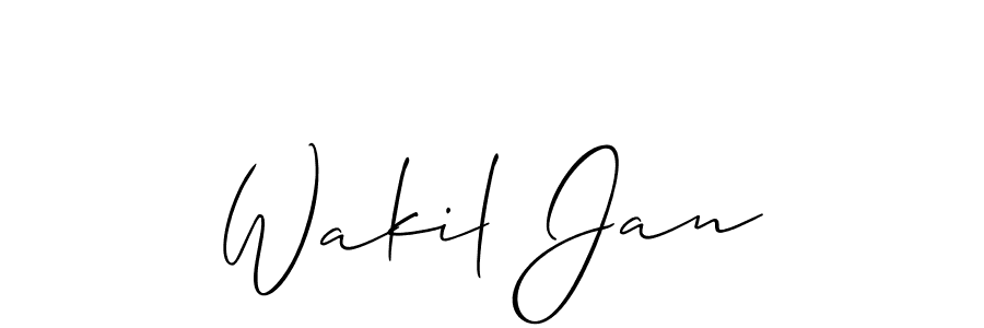 Use a signature maker to create a handwritten signature online. With this signature software, you can design (Allison_Script) your own signature for name Wakil Jan. Wakil Jan signature style 2 images and pictures png