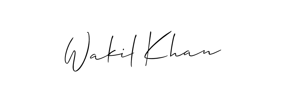 Allison_Script is a professional signature style that is perfect for those who want to add a touch of class to their signature. It is also a great choice for those who want to make their signature more unique. Get Wakil Khan name to fancy signature for free. Wakil Khan signature style 2 images and pictures png