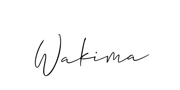 Make a beautiful signature design for name Wakima. With this signature (Allison_Script) style, you can create a handwritten signature for free. Wakima signature style 2 images and pictures png