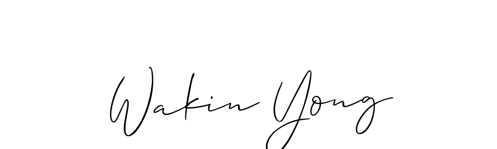 Also You can easily find your signature by using the search form. We will create Wakin Yong name handwritten signature images for you free of cost using Allison_Script sign style. Wakin Yong signature style 2 images and pictures png