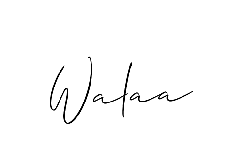 Make a beautiful signature design for name Walaa. With this signature (Allison_Script) style, you can create a handwritten signature for free. Walaa signature style 2 images and pictures png