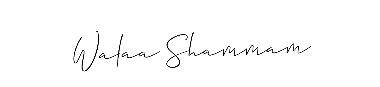 Similarly Allison_Script is the best handwritten signature design. Signature creator online .You can use it as an online autograph creator for name Walaa Shammam. Walaa Shammam signature style 2 images and pictures png