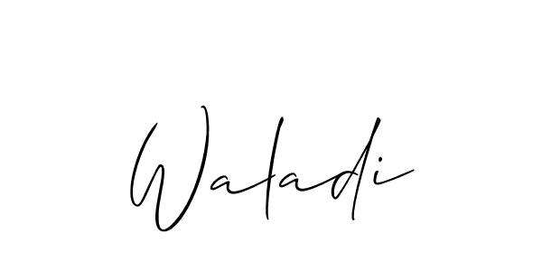 if you are searching for the best signature style for your name Waladi. so please give up your signature search. here we have designed multiple signature styles  using Allison_Script. Waladi signature style 2 images and pictures png