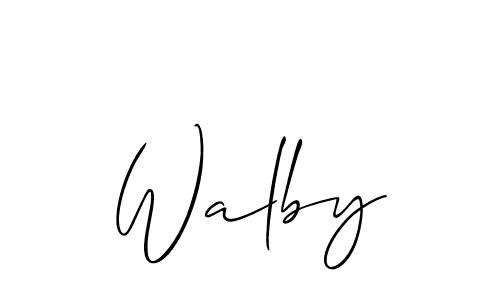 Walby stylish signature style. Best Handwritten Sign (Allison_Script) for my name. Handwritten Signature Collection Ideas for my name Walby. Walby signature style 2 images and pictures png