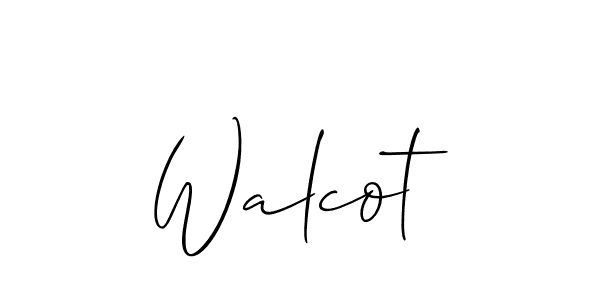 The best way (Allison_Script) to make a short signature is to pick only two or three words in your name. The name Walcot include a total of six letters. For converting this name. Walcot signature style 2 images and pictures png