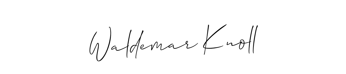 Also You can easily find your signature by using the search form. We will create Waldemar Knoll name handwritten signature images for you free of cost using Allison_Script sign style. Waldemar Knoll signature style 2 images and pictures png