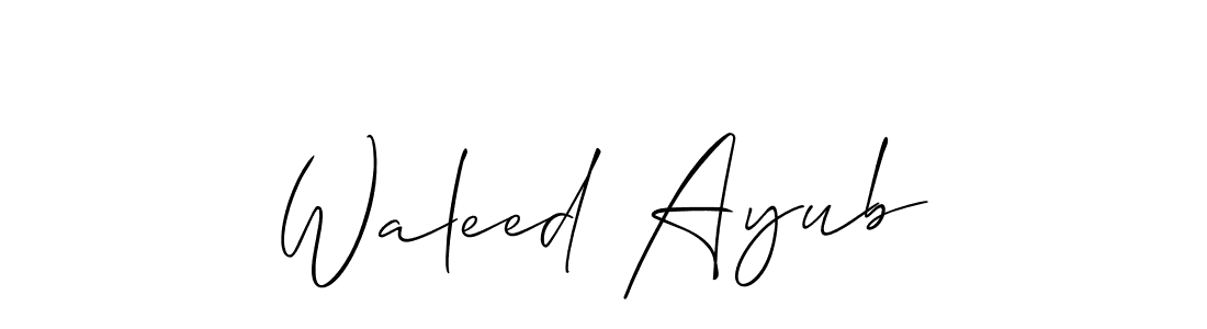 How to make Waleed Ayub signature? Allison_Script is a professional autograph style. Create handwritten signature for Waleed Ayub name. Waleed Ayub signature style 2 images and pictures png