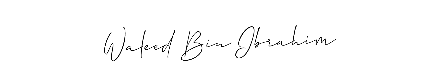 You should practise on your own different ways (Allison_Script) to write your name (Waleed Bin Ibrahim) in signature. don't let someone else do it for you. Waleed Bin Ibrahim signature style 2 images and pictures png