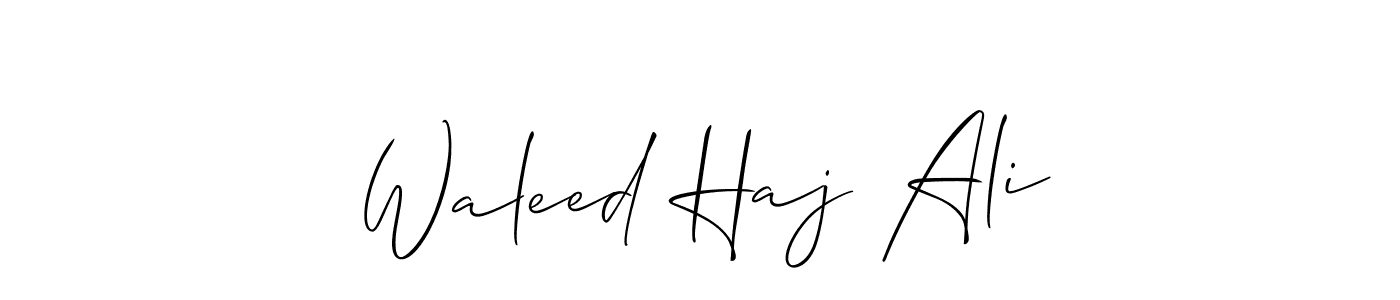 Allison_Script is a professional signature style that is perfect for those who want to add a touch of class to their signature. It is also a great choice for those who want to make their signature more unique. Get Waleed Haj Ali name to fancy signature for free. Waleed Haj Ali signature style 2 images and pictures png