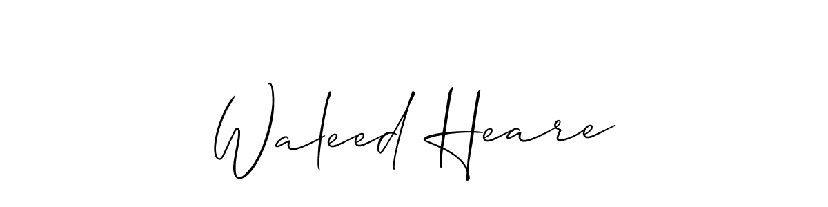 How to make Waleed Heare name signature. Use Allison_Script style for creating short signs online. This is the latest handwritten sign. Waleed Heare signature style 2 images and pictures png