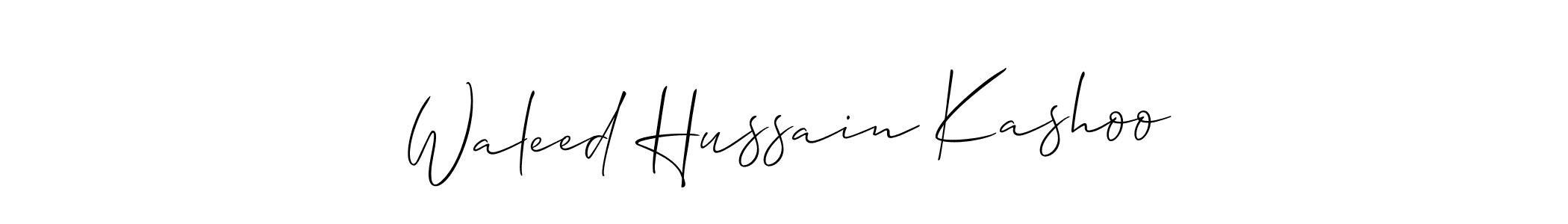 How to make Waleed Hussain Kashoo name signature. Use Allison_Script style for creating short signs online. This is the latest handwritten sign. Waleed Hussain Kashoo signature style 2 images and pictures png