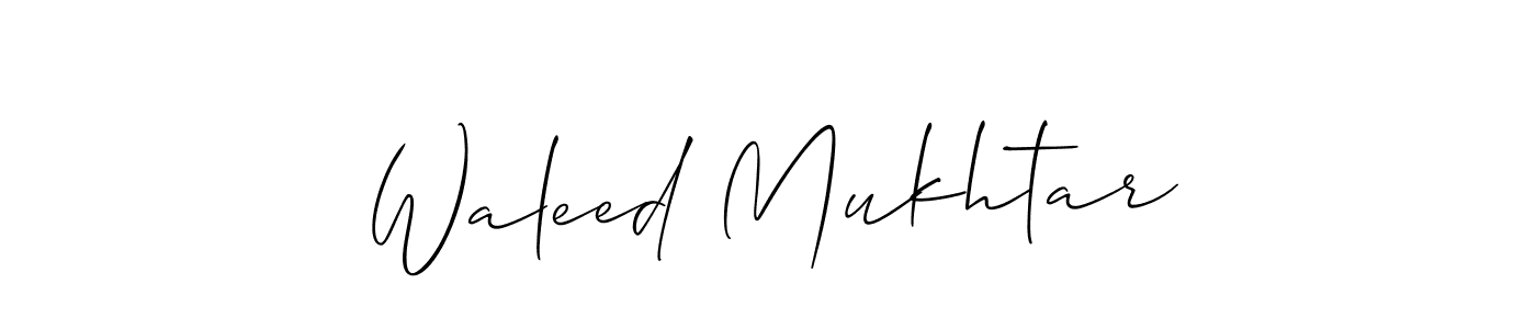 Make a beautiful signature design for name Waleed Mukhtar. With this signature (Allison_Script) style, you can create a handwritten signature for free. Waleed Mukhtar signature style 2 images and pictures png