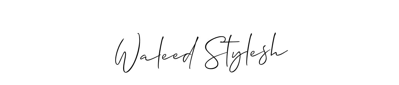 Also You can easily find your signature by using the search form. We will create Waleed Stylesh name handwritten signature images for you free of cost using Allison_Script sign style. Waleed Stylesh signature style 2 images and pictures png