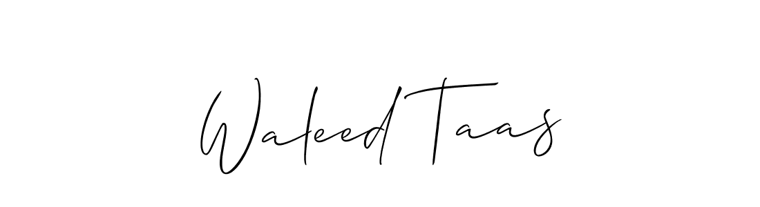 Make a beautiful signature design for name Waleed Taas. With this signature (Allison_Script) style, you can create a handwritten signature for free. Waleed Taas signature style 2 images and pictures png