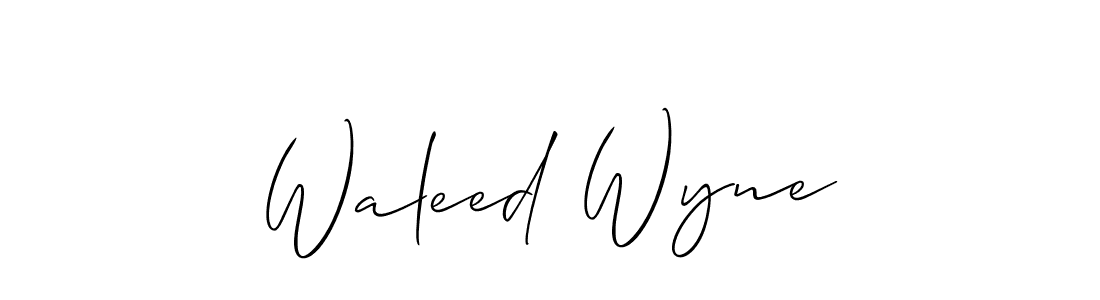 How to make Waleed Wyne name signature. Use Allison_Script style for creating short signs online. This is the latest handwritten sign. Waleed Wyne signature style 2 images and pictures png