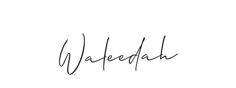 if you are searching for the best signature style for your name Waleedah. so please give up your signature search. here we have designed multiple signature styles  using Allison_Script. Waleedah signature style 2 images and pictures png