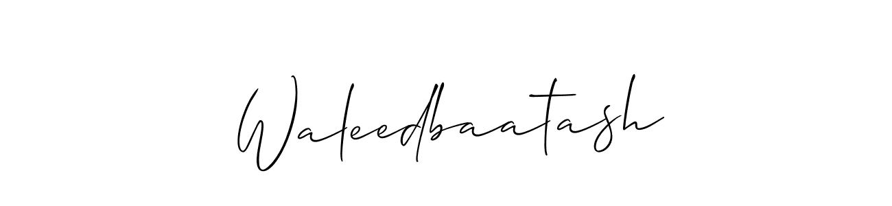 The best way (Allison_Script) to make a short signature is to pick only two or three words in your name. The name Waleedbaatash include a total of six letters. For converting this name. Waleedbaatash signature style 2 images and pictures png
