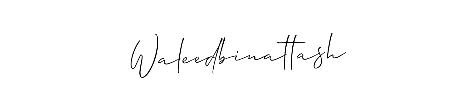 How to make Waleedbinattash name signature. Use Allison_Script style for creating short signs online. This is the latest handwritten sign. Waleedbinattash signature style 2 images and pictures png