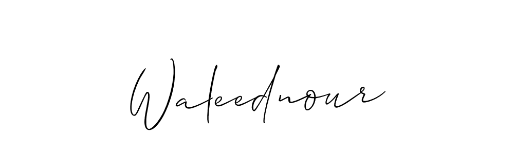 How to make Waleednour name signature. Use Allison_Script style for creating short signs online. This is the latest handwritten sign. Waleednour signature style 2 images and pictures png