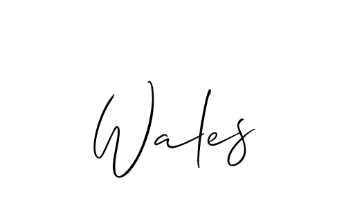 Use a signature maker to create a handwritten signature online. With this signature software, you can design (Allison_Script) your own signature for name Wales. Wales signature style 2 images and pictures png