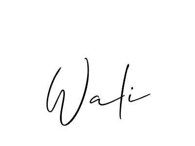 Create a beautiful signature design for name Wali. With this signature (Allison_Script) fonts, you can make a handwritten signature for free. Wali signature style 2 images and pictures png
