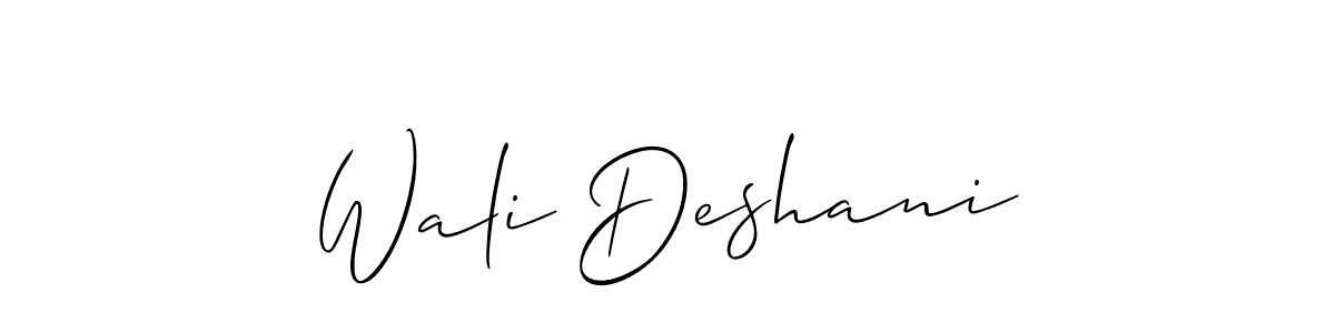 Create a beautiful signature design for name Wali Deshani. With this signature (Allison_Script) fonts, you can make a handwritten signature for free. Wali Deshani signature style 2 images and pictures png