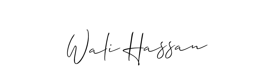 You should practise on your own different ways (Allison_Script) to write your name (Wali Hassan) in signature. don't let someone else do it for you. Wali Hassan signature style 2 images and pictures png