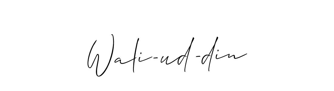 The best way (Allison_Script) to make a short signature is to pick only two or three words in your name. The name Wali-ud-din include a total of six letters. For converting this name. Wali-ud-din signature style 2 images and pictures png