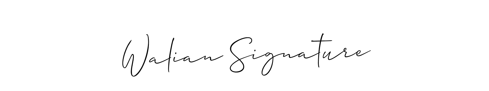 Similarly Allison_Script is the best handwritten signature design. Signature creator online .You can use it as an online autograph creator for name Walian Signature. Walian Signature signature style 2 images and pictures png
