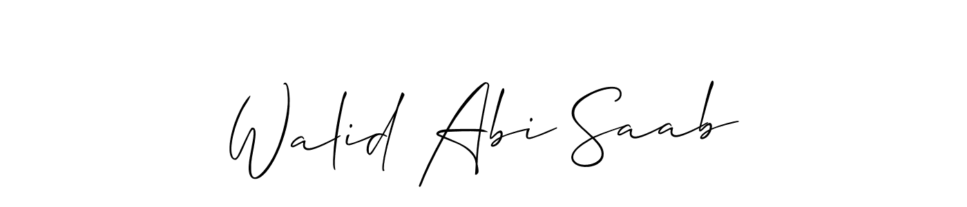 This is the best signature style for the Walid Abi Saab name. Also you like these signature font (Allison_Script). Mix name signature. Walid Abi Saab signature style 2 images and pictures png