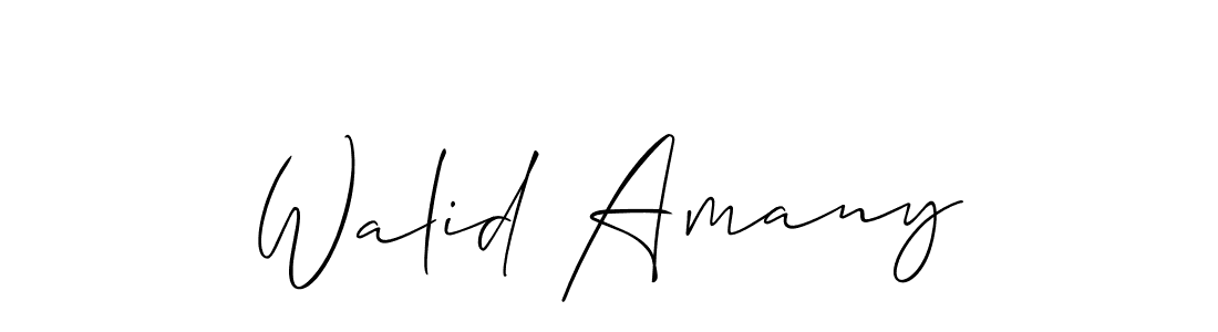 Also You can easily find your signature by using the search form. We will create Walid Amany name handwritten signature images for you free of cost using Allison_Script sign style. Walid Amany signature style 2 images and pictures png