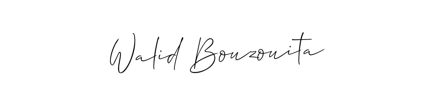 This is the best signature style for the Walid Bouzouita name. Also you like these signature font (Allison_Script). Mix name signature. Walid Bouzouita signature style 2 images and pictures png