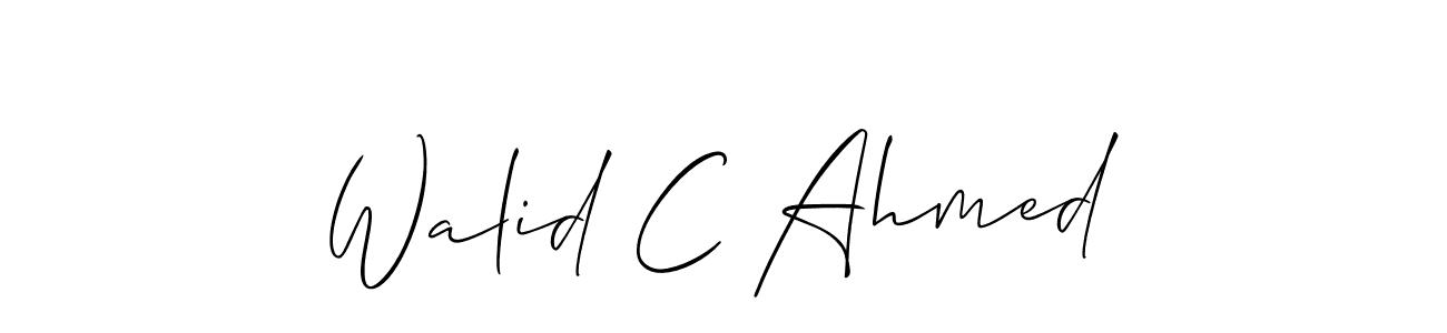 How to make Walid C Ahmed name signature. Use Allison_Script style for creating short signs online. This is the latest handwritten sign. Walid C Ahmed signature style 2 images and pictures png