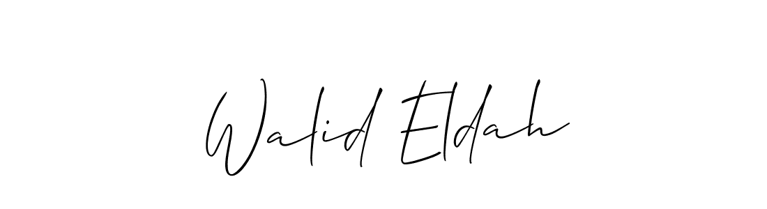 Design your own signature with our free online signature maker. With this signature software, you can create a handwritten (Allison_Script) signature for name Walid Eldah. Walid Eldah signature style 2 images and pictures png