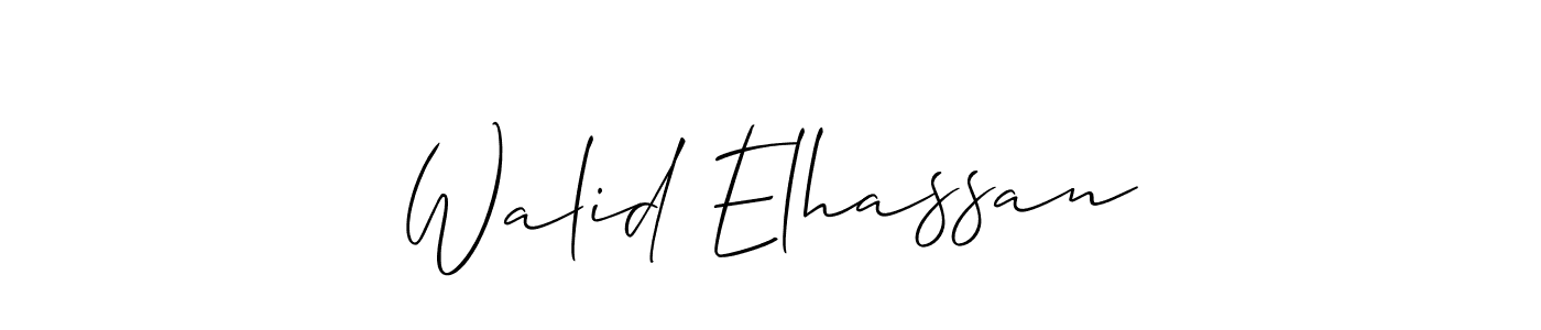 You should practise on your own different ways (Allison_Script) to write your name (Walid Elhassan) in signature. don't let someone else do it for you. Walid Elhassan signature style 2 images and pictures png